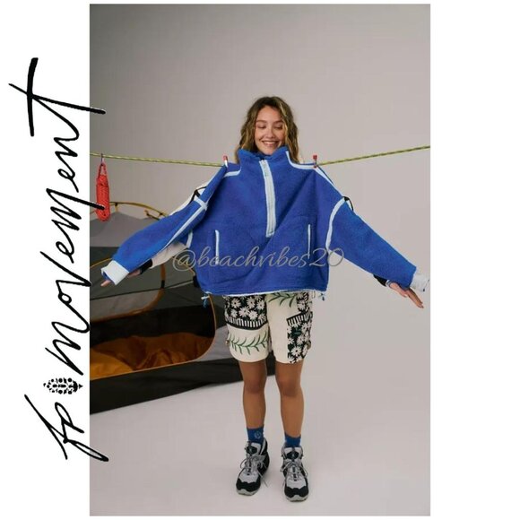 FP MOVEMENT Mountain High Half Zip Fleece Mid Atlantic Combo Large NWOT - Picture 5 of 6